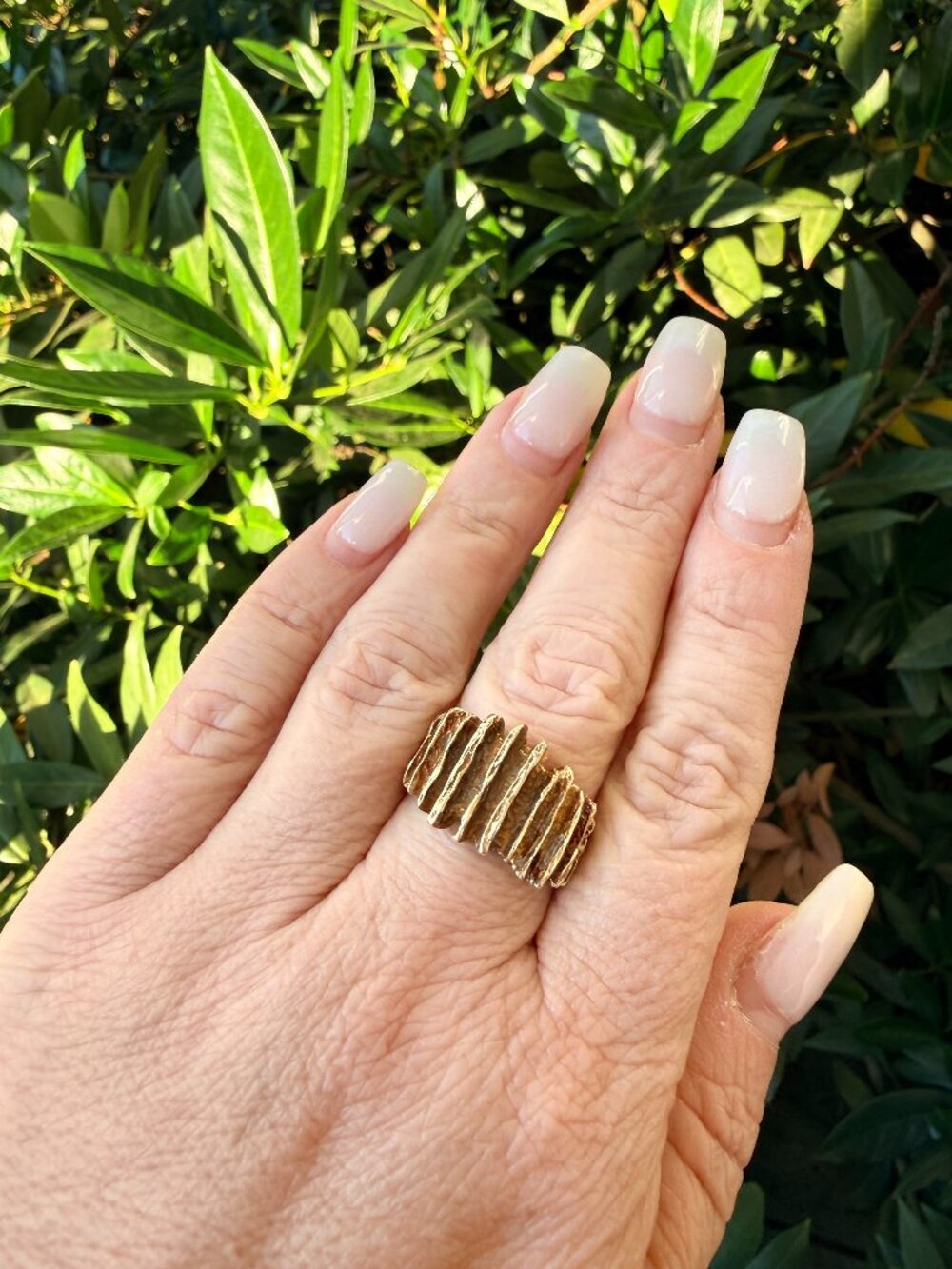 14k Gold Brutalist Ring - Size 7.75-8 - 9.76g, VINTAGE